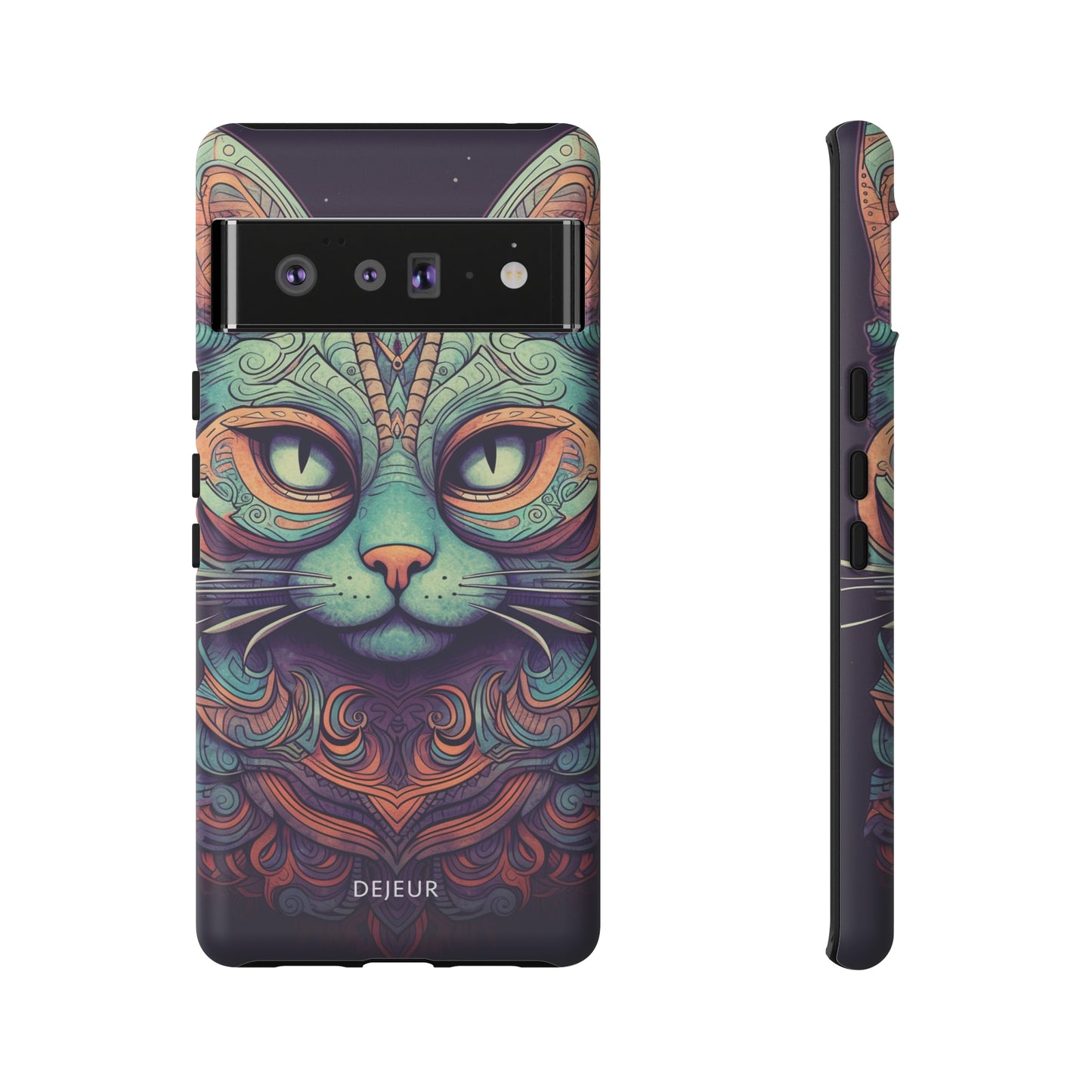 Intricate Aqua Cat - Google Pixel Tough Case