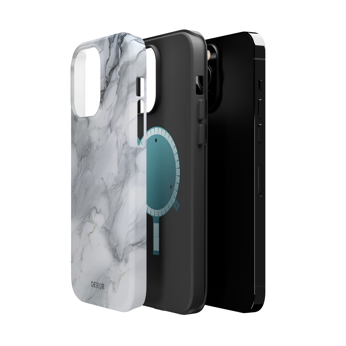 Platinum Silver Marble - iPhone MagSafe Tough Case