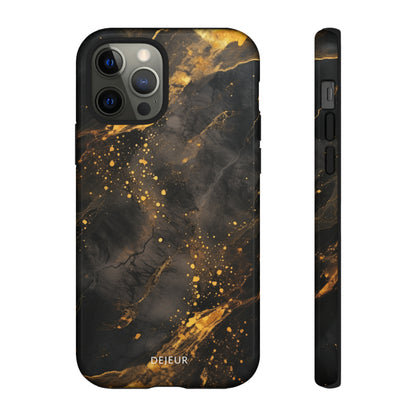 Black Gold Speckled Marble - iPhone Tough Case