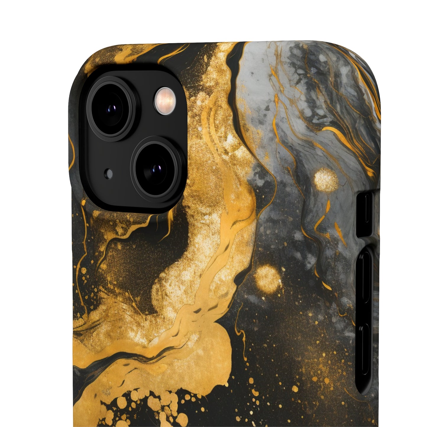 Gold & Black Marble - iPhone Snap Case