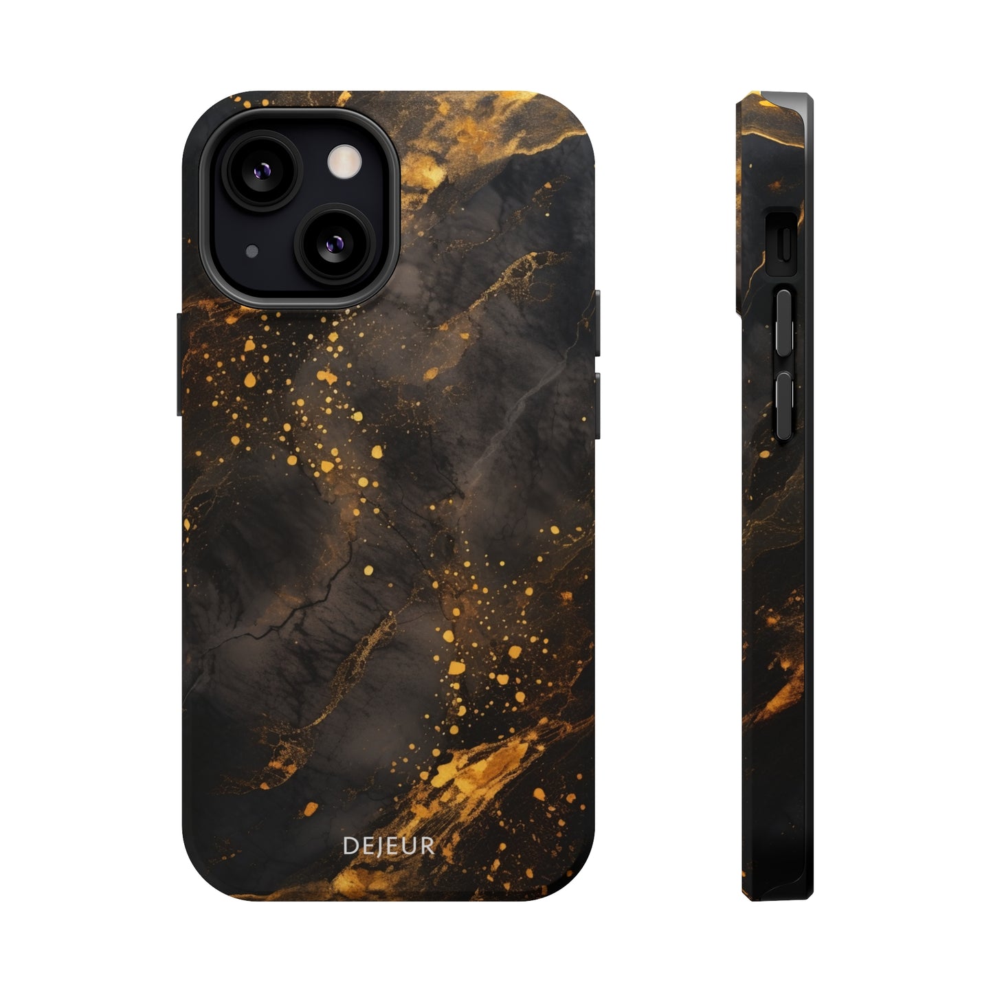 Black Gold Speckled Marble - iPhone MagSafe Tough Case