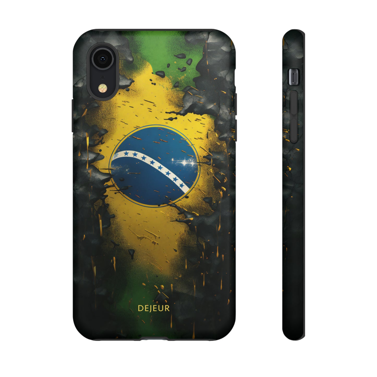 Brazil Flag Debris - iPhone Tough Case