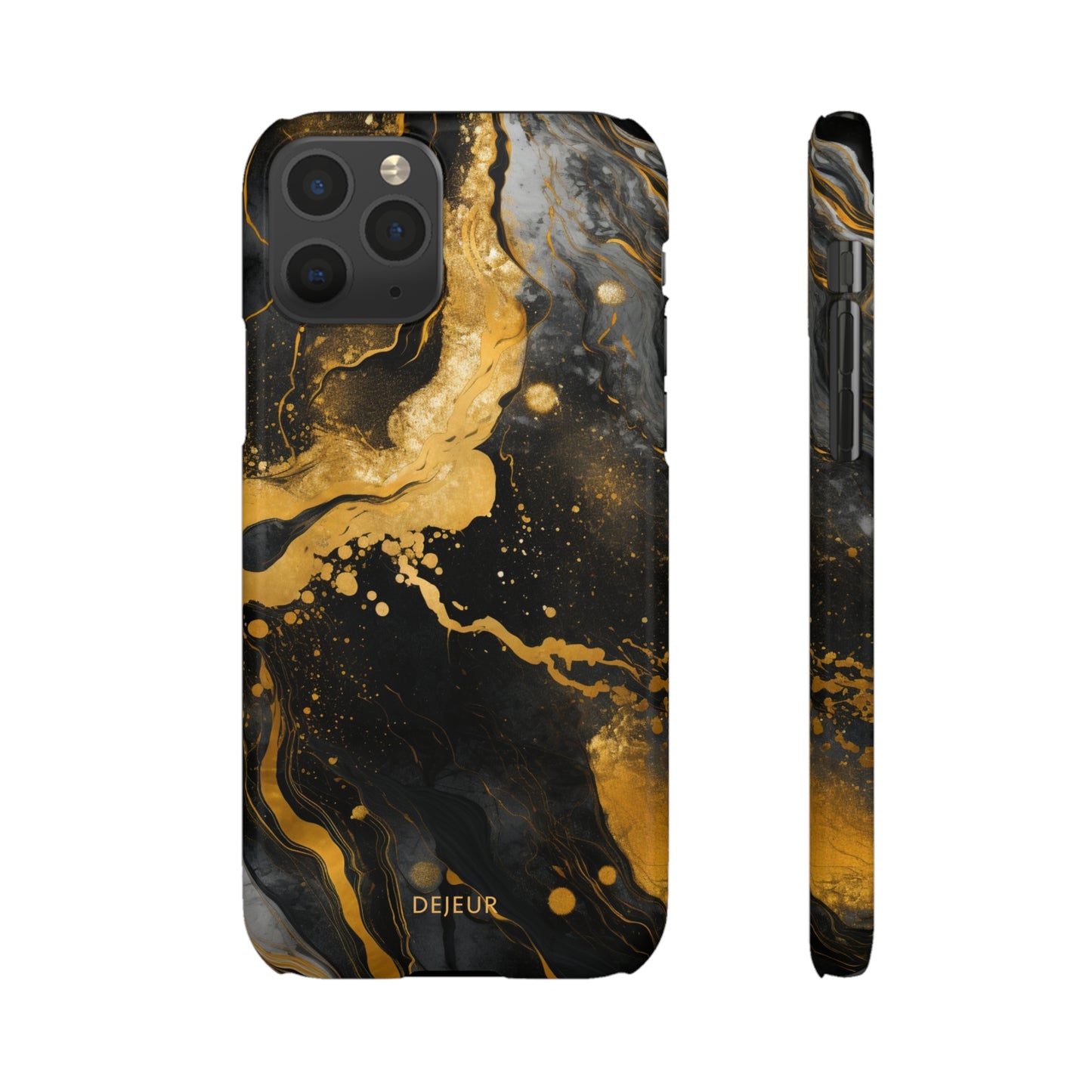 Gold & Black Marble - iPhone Snap Case