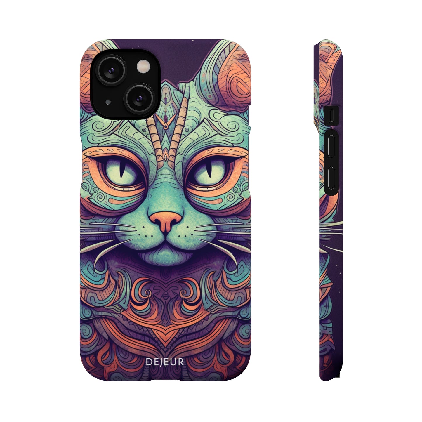 Intricate Aqua Cat - iPhone Snap Case