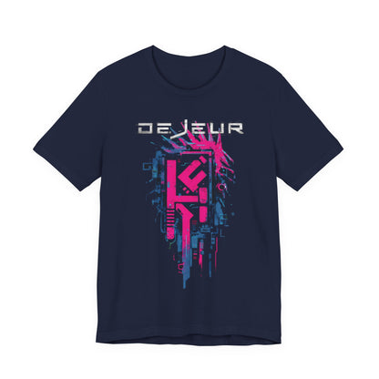 Dejeur Cyberpunk Digital Decay Electric Pink Blue - T-Shirt