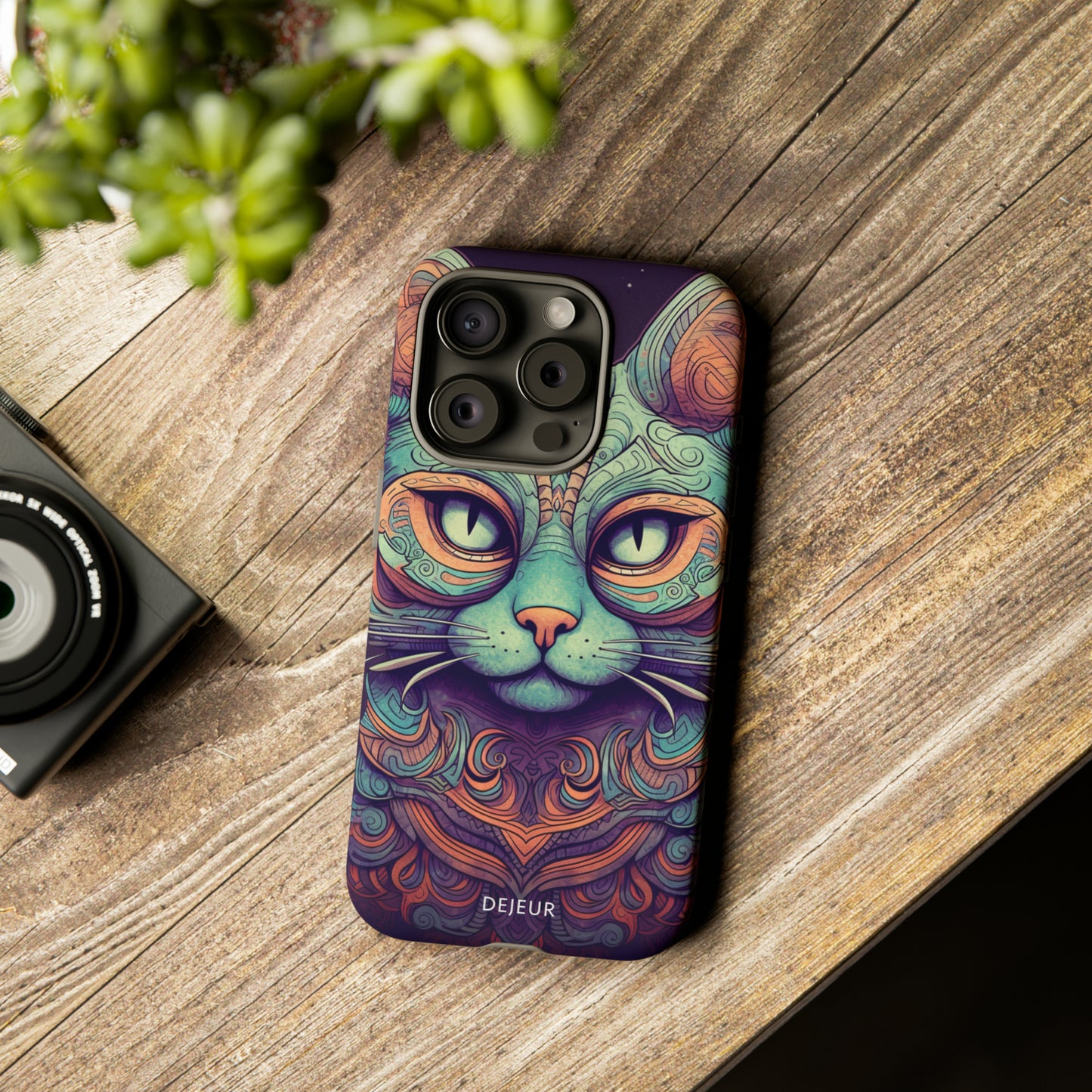 Intricate Aqua Cat - iPhone Tough Case