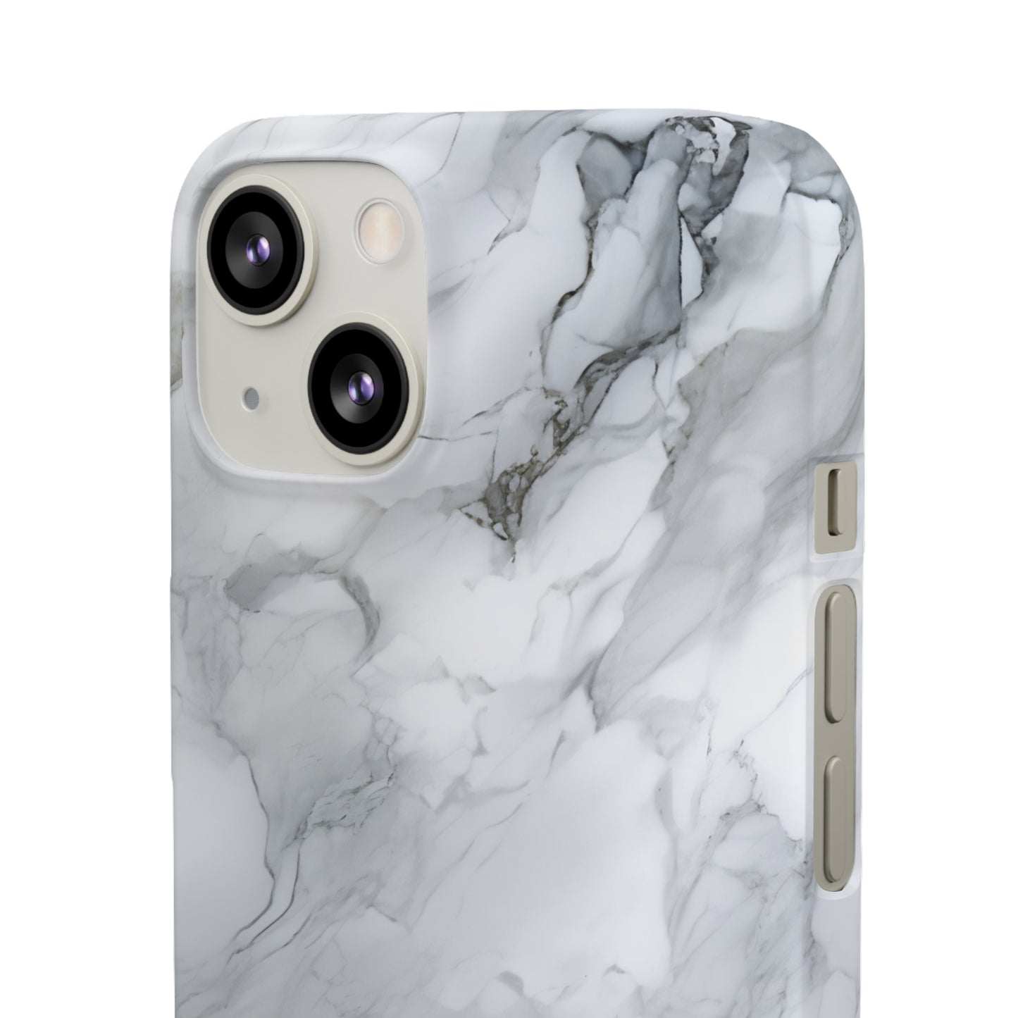 Platinum Silver Marble - iPhone Snap Case