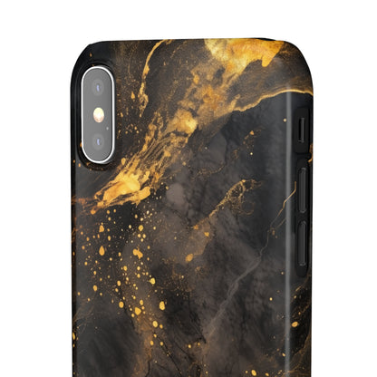 Black Gold Speckled Marble - iPhone Snap Case