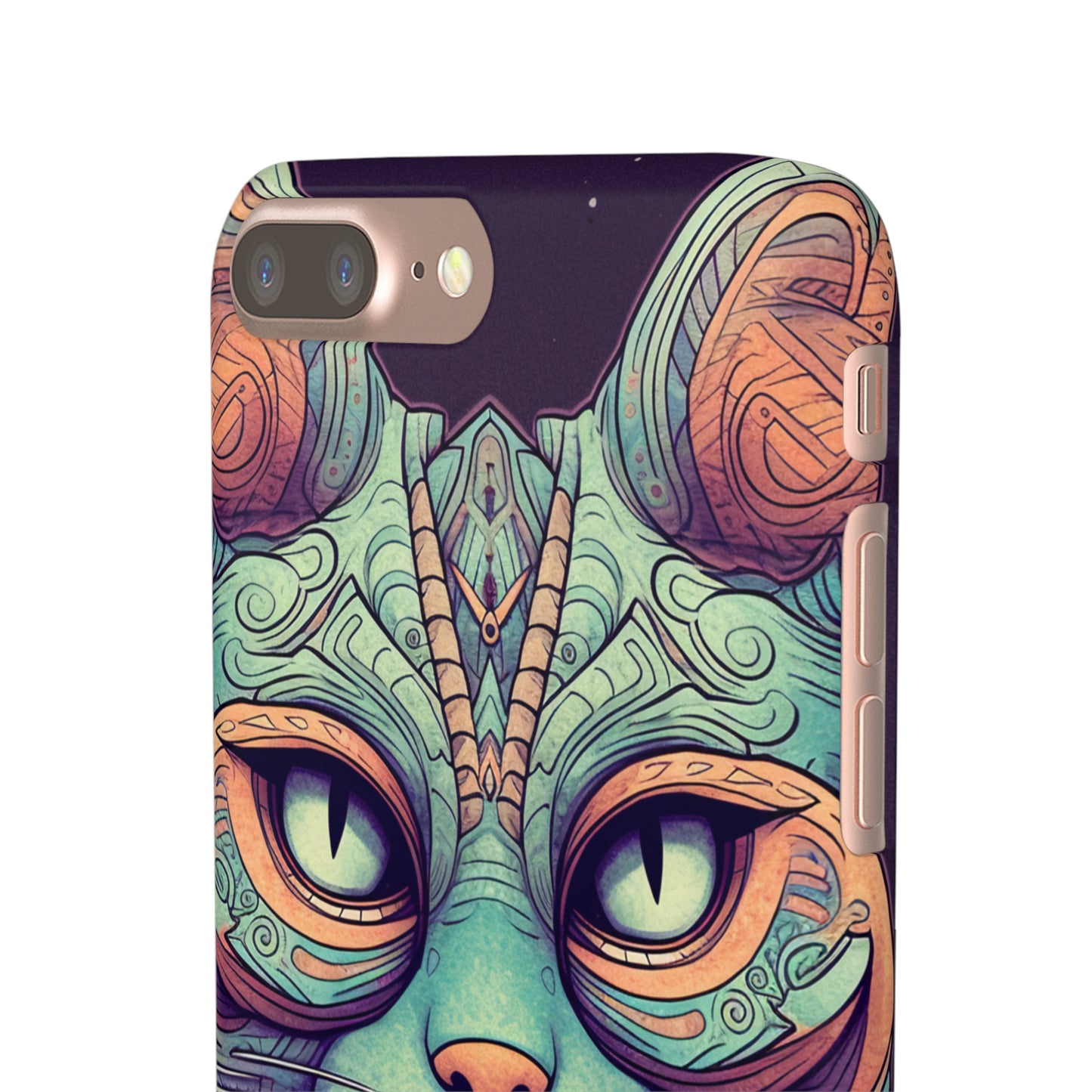 Intricate Aqua Cat - iPhone Snap Case