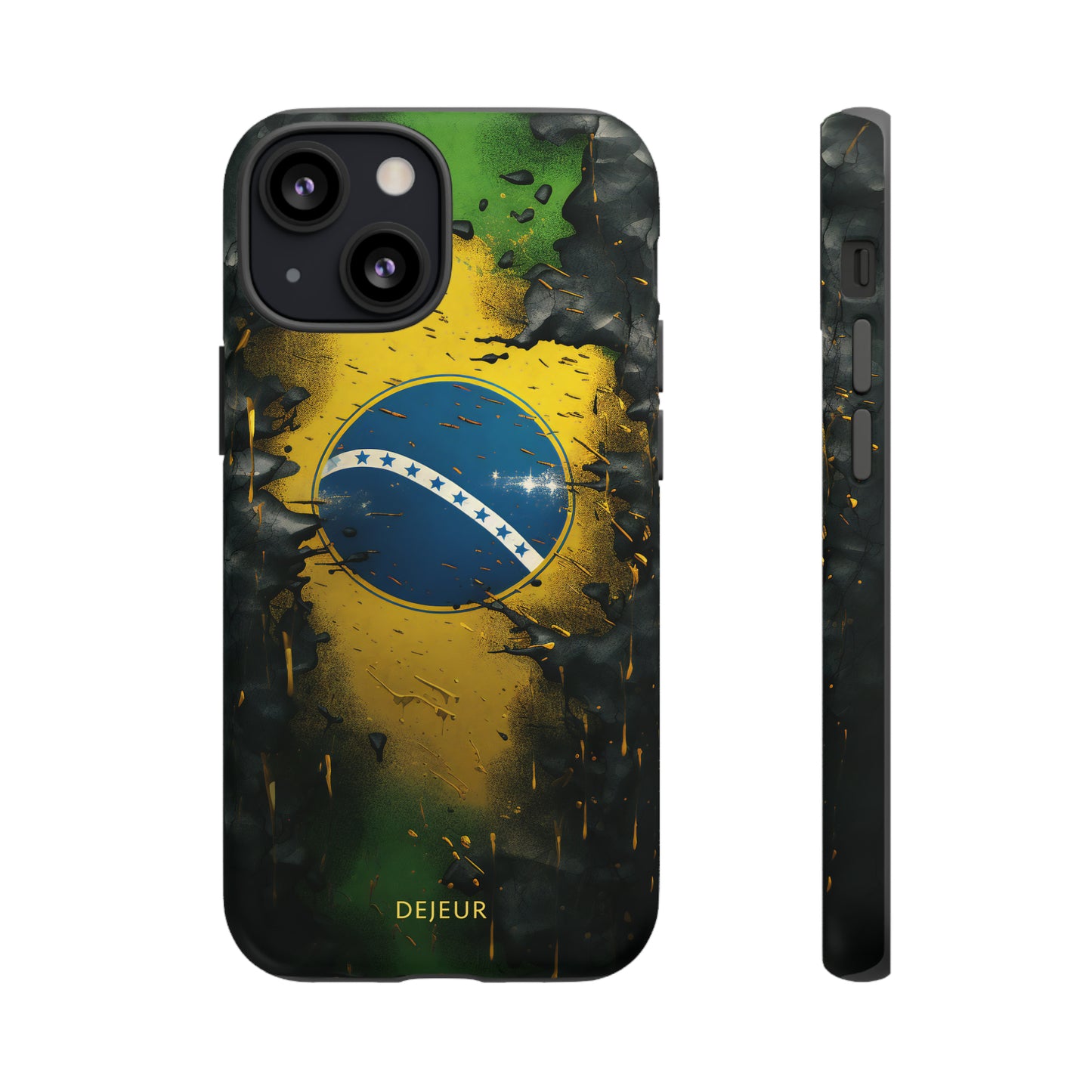 Brazil Flag Debris - iPhone Tough Case