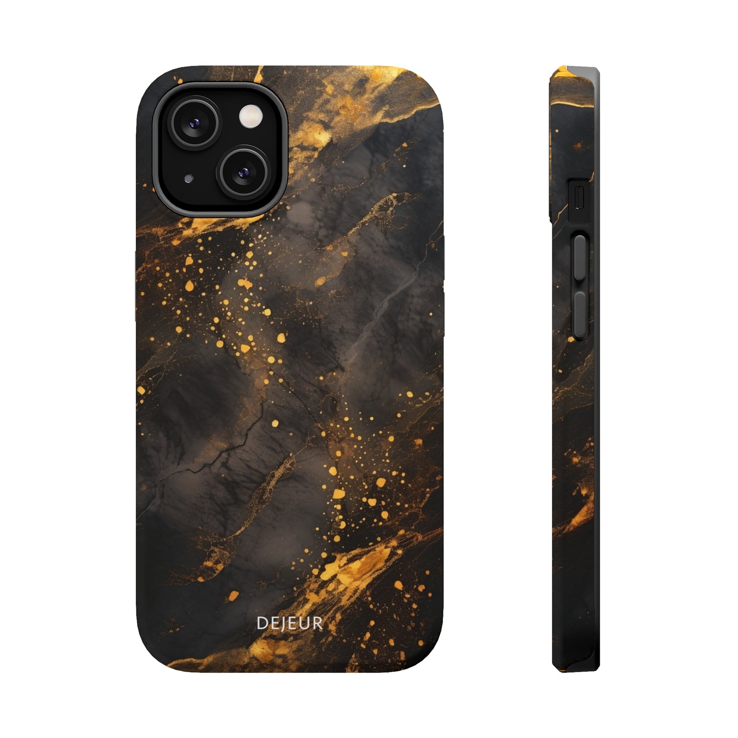 Black Gold Speckled Marble - iPhone MagSafe Tough Case