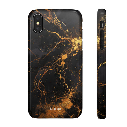 Dark Gold Amber Marble - iPhone Snap Case