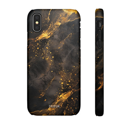 Black Gold Speckled Marble - iPhone Snap Case