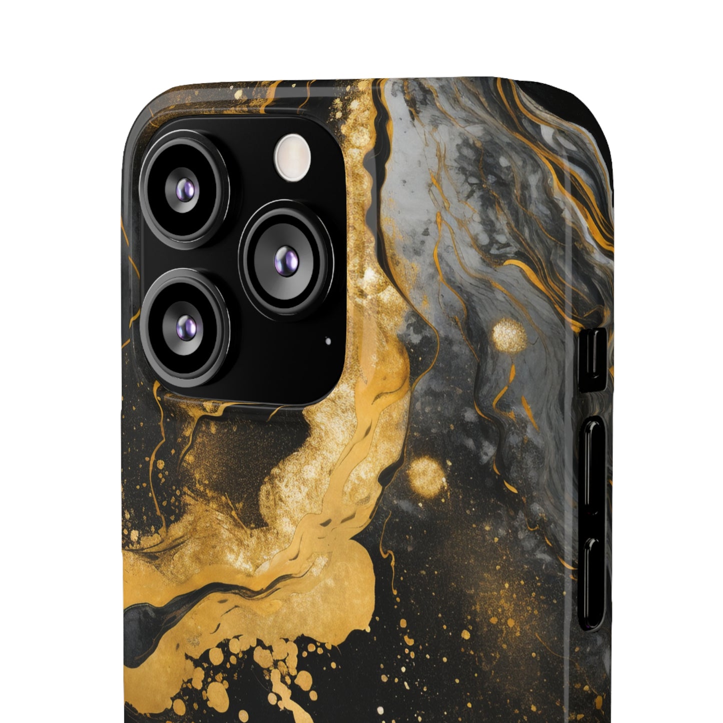 Gold & Black Marble - iPhone Snap Case