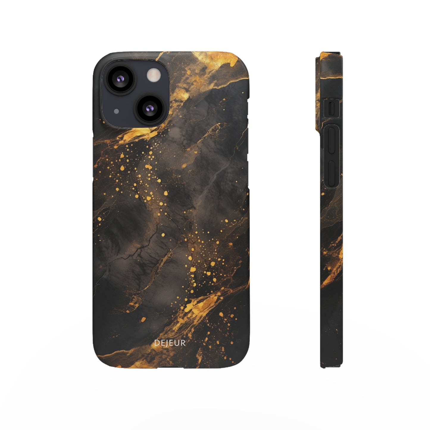 Black Gold Speckled Marble - iPhone Snap Case