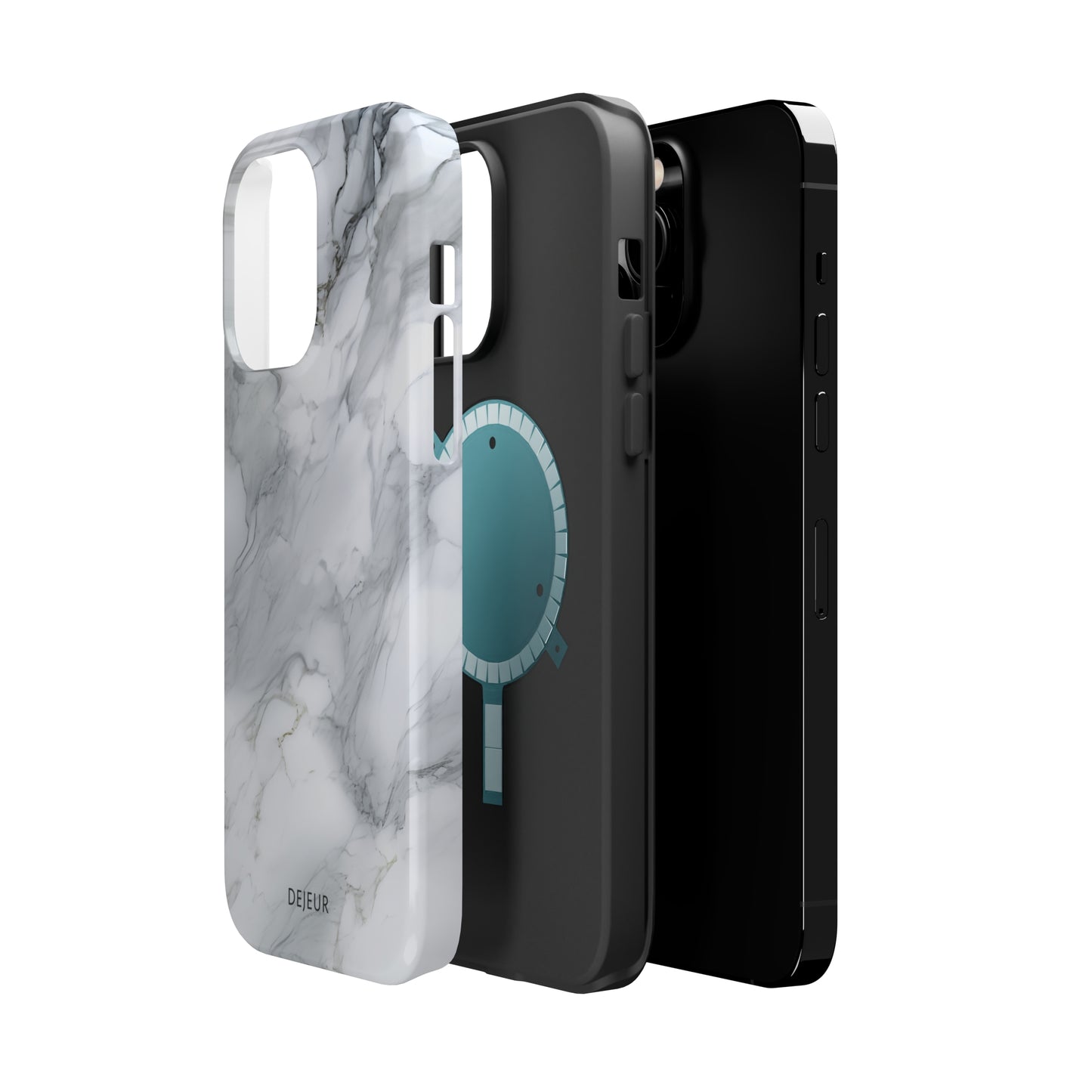 Platinum Silver Marble - iPhone MagSafe Tough Case