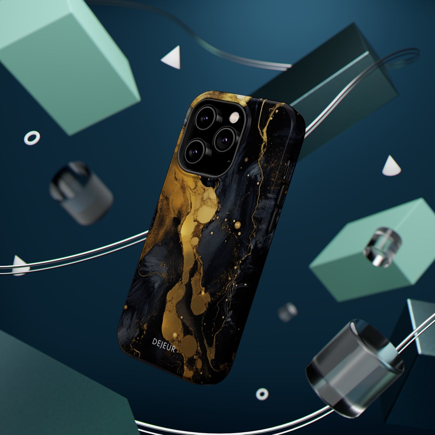 Metallic Gold Dark Marble - iPhone MagSafe Tough Case