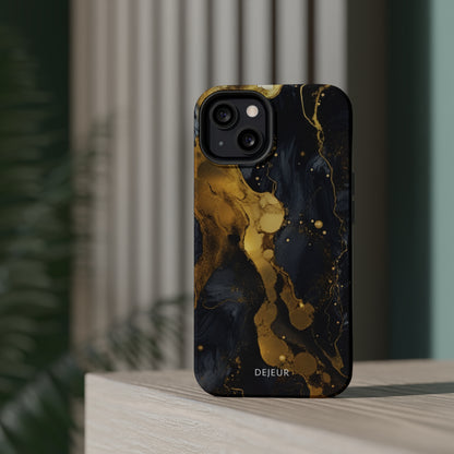 Metallic Gold Dark Marble - iPhone MagSafe Tough Case