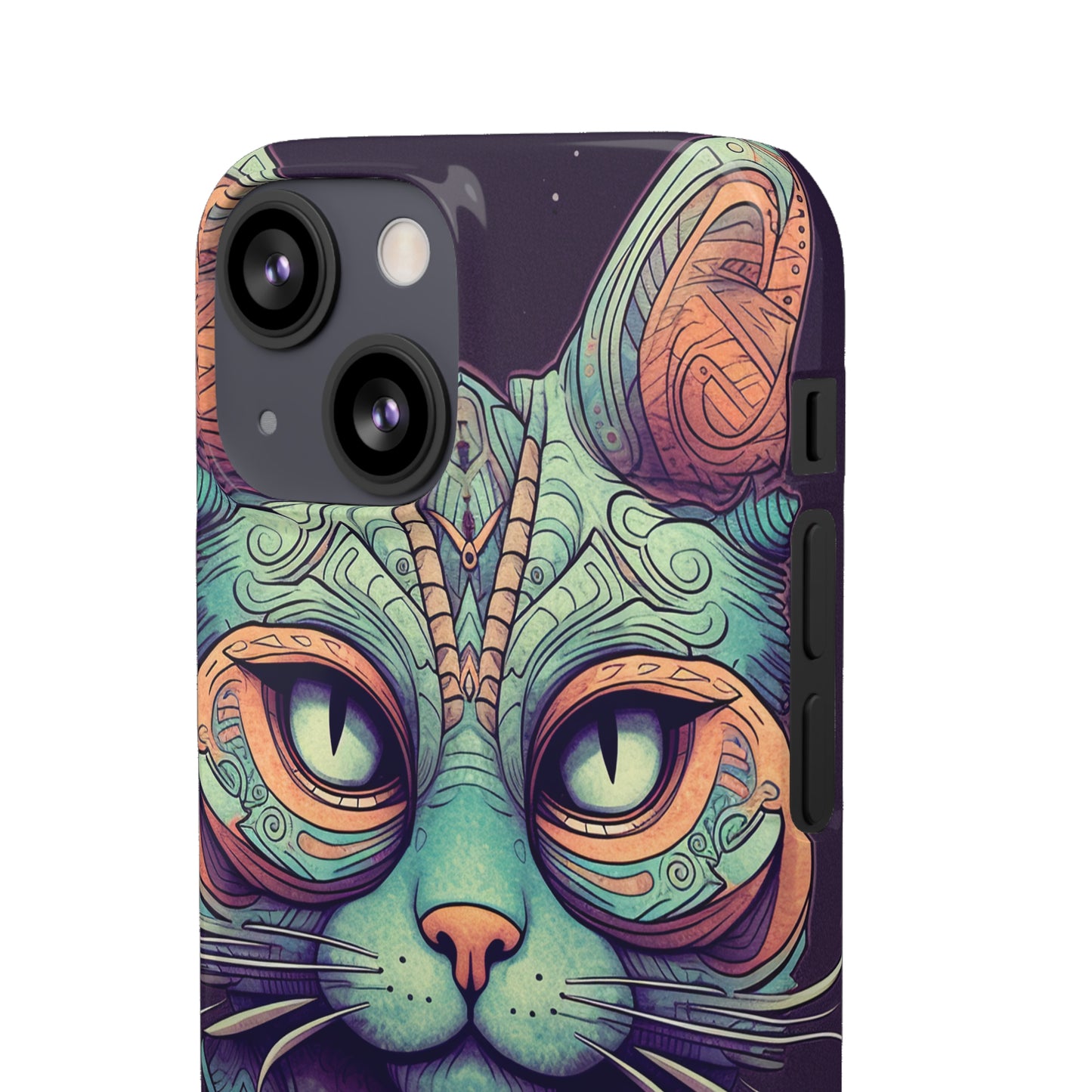 Intricate Aqua Cat - iPhone Snap Case