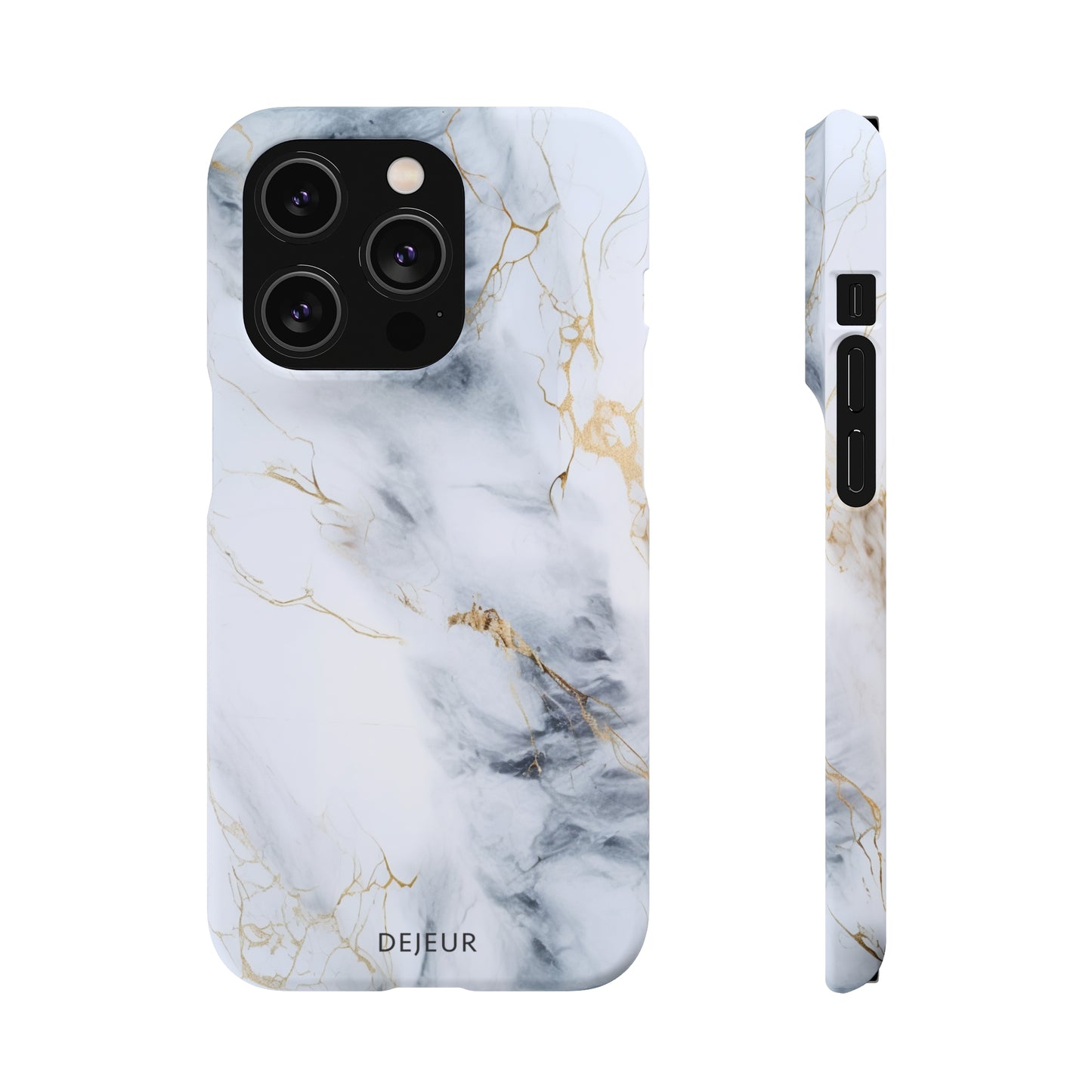 White Gold Marble - iPhone Snap Case