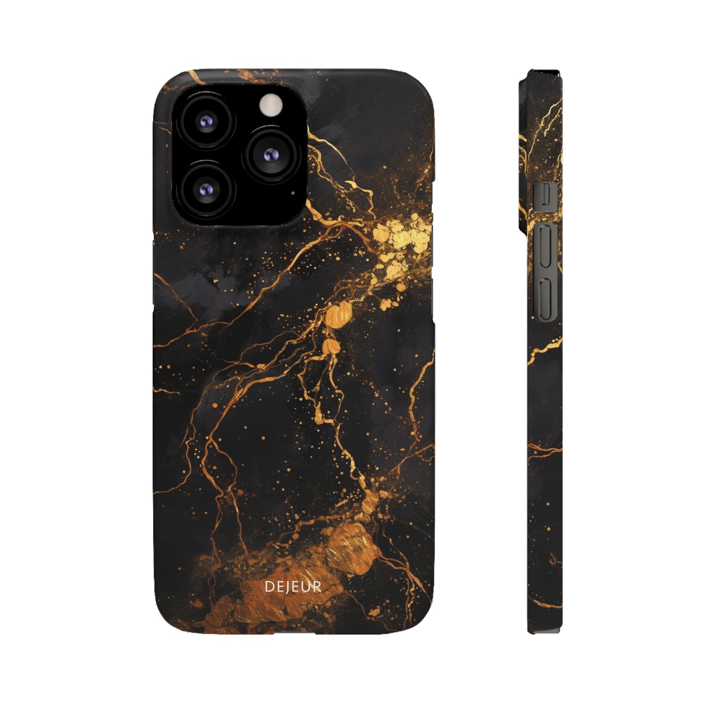 Dark Gold Amber Marble - iPhone Snap Case