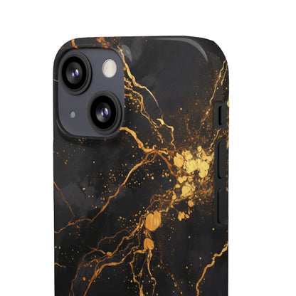 Dark Gold Amber Marble - iPhone Snap Case