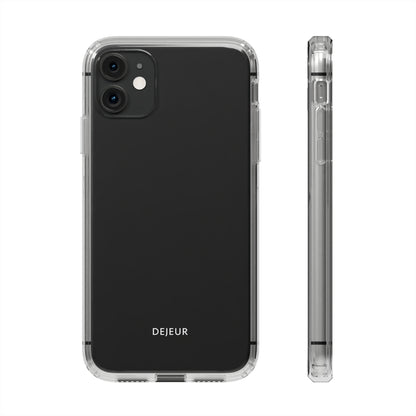 Dejeur Clear iPhone Case - White Text