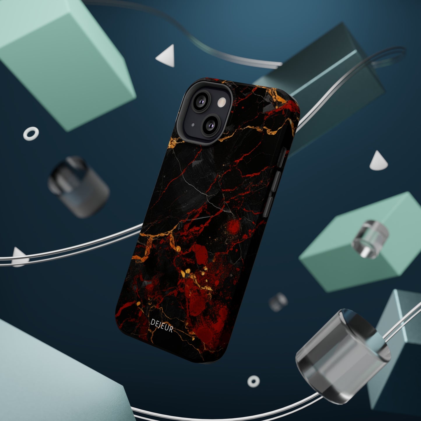 Dark Crimson Marble - iPhone MagSafe Tough Case