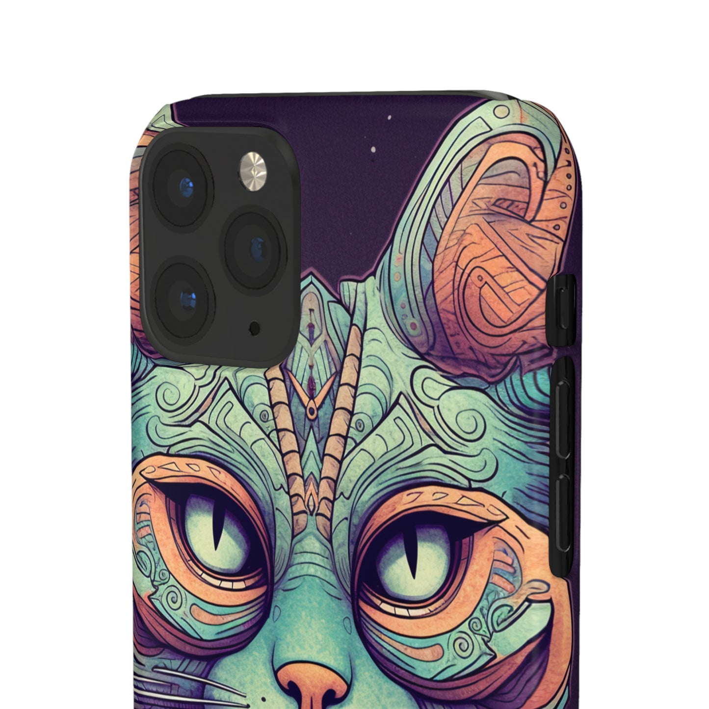 Intricate Aqua Cat - iPhone Snap Case