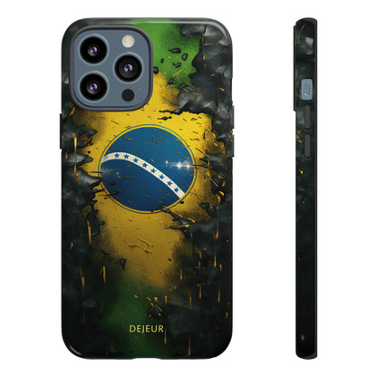 Brazil Flag Debris - iPhone Tough Case