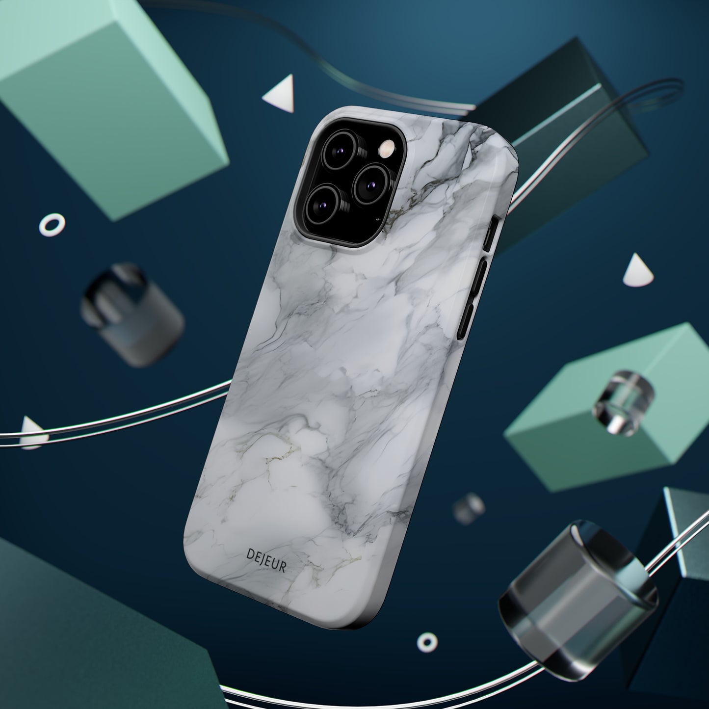 Platinum Silver Marble - iPhone MagSafe Tough Case