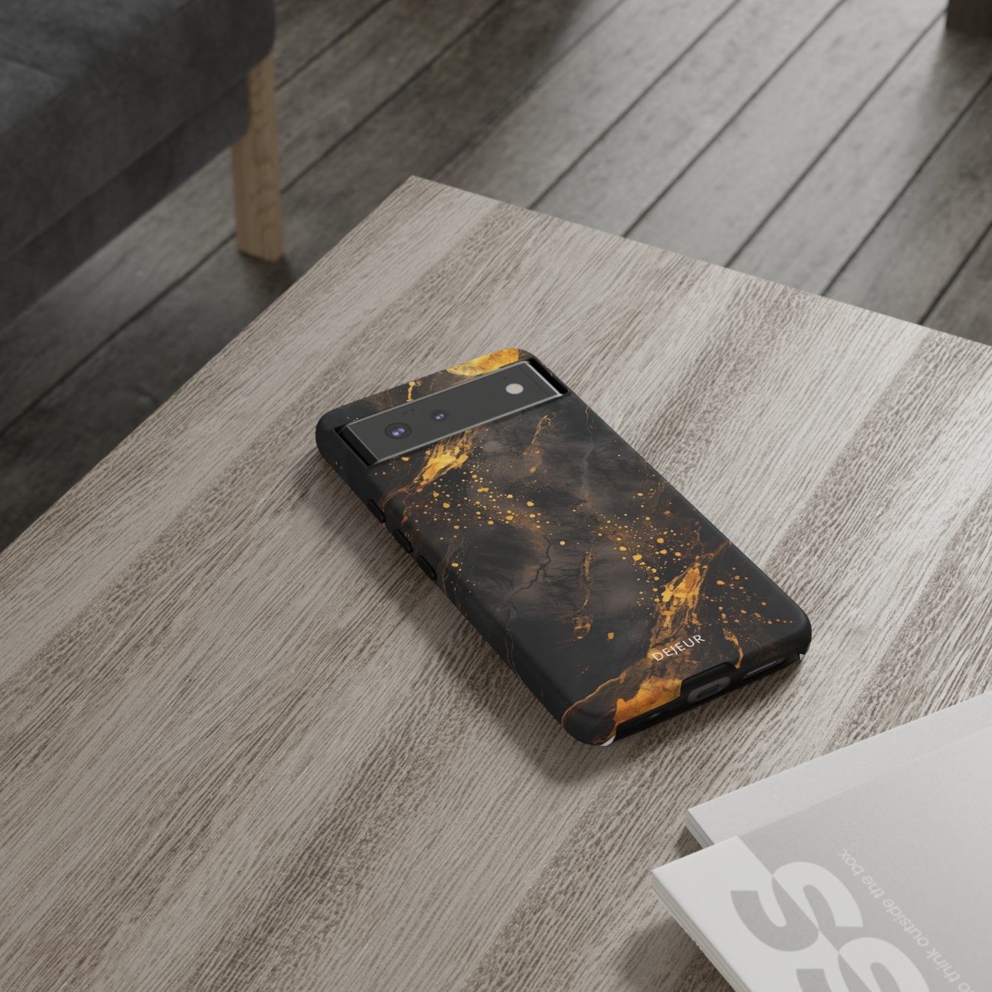 Black Gold Speckled Marble - Google Pixel Tough Case