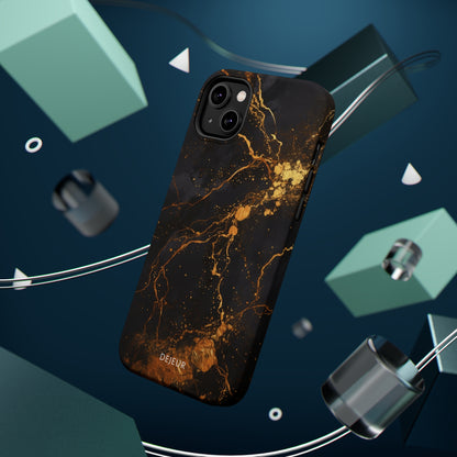 Dark Gold Amber Marble - iPhone MagSafe Tough Case