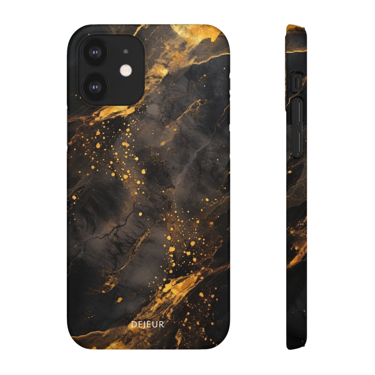 Black Gold Speckled Marble - iPhone Snap Case