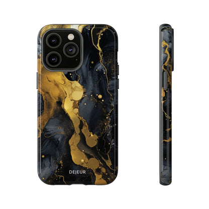 Metallic Gold Dark Marble - iPhone Tough Case