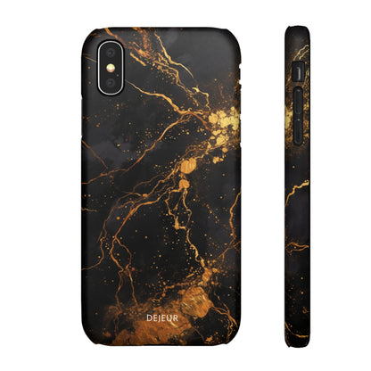 Dark Gold Amber Marble - iPhone Snap Case