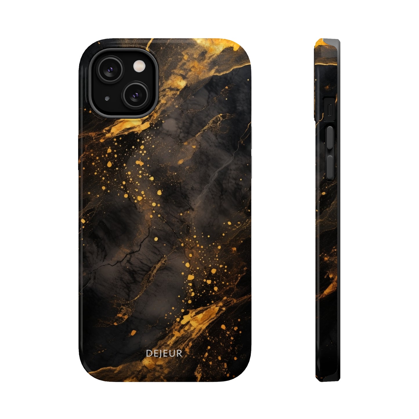 Black Gold Speckled Marble - iPhone MagSafe Tough Case