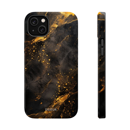 Black Gold Speckled Marble - iPhone MagSafe Tough Case