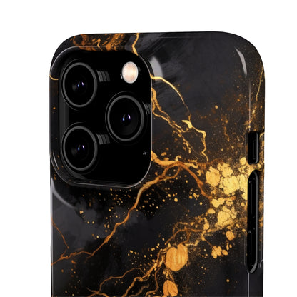 Dark Gold Amber Marble - iPhone Snap Case