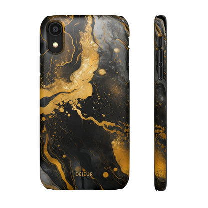 Gold & Black Marble - iPhone Snap Case