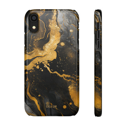 Gold & Black Marble - iPhone Snap Case