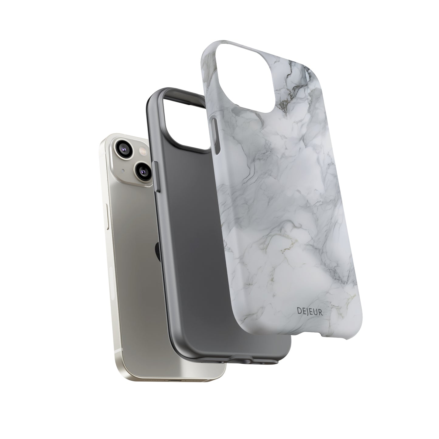 Platinum Silver Marble - iPhone Tough Case