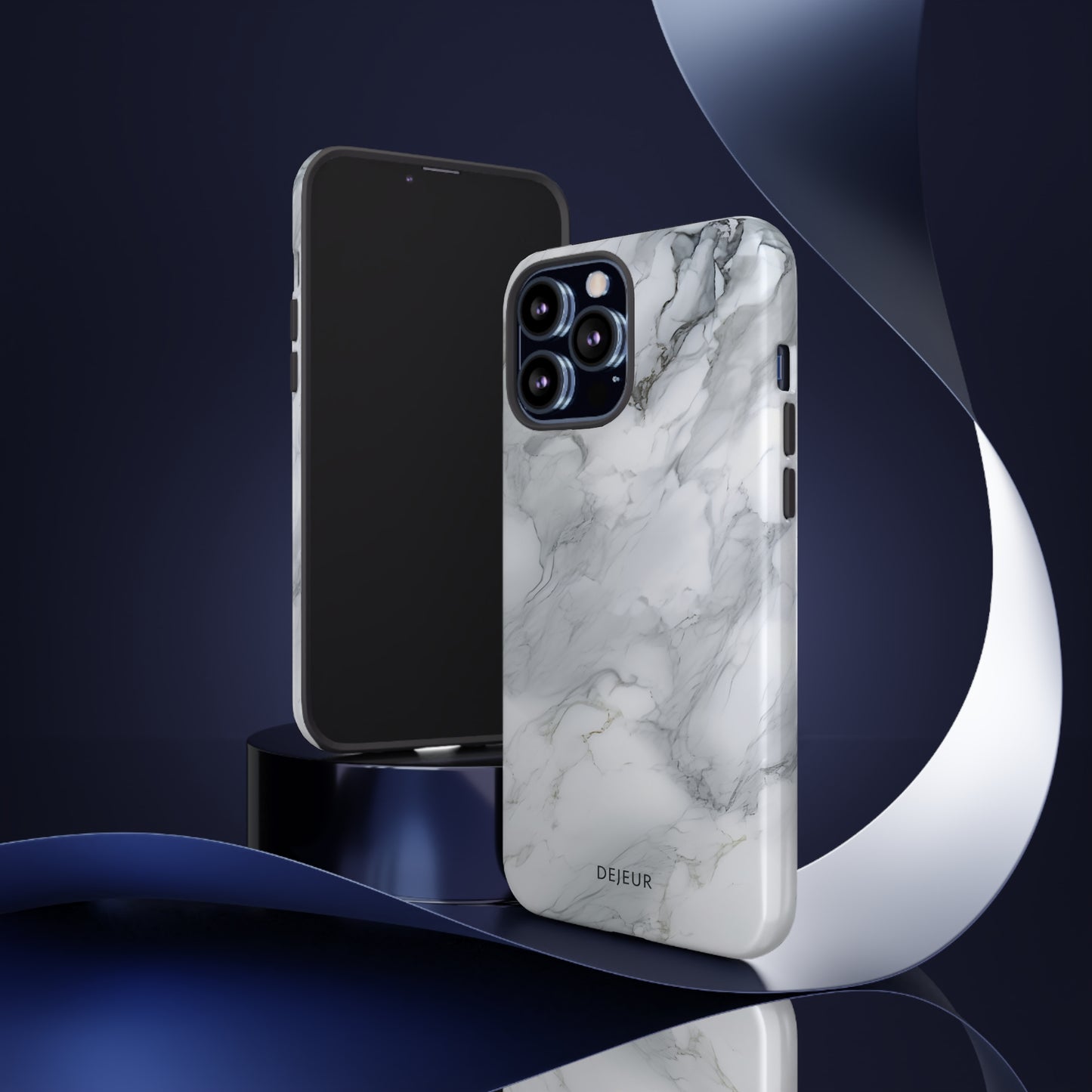 Platinum Silver Marble - iPhone Tough Case