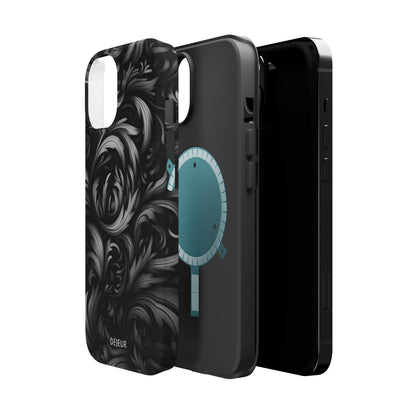 Dark Grey Floral - iPhone MagSafe Tough Case