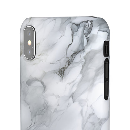 Platinum Silver Marble - iPhone Snap Case