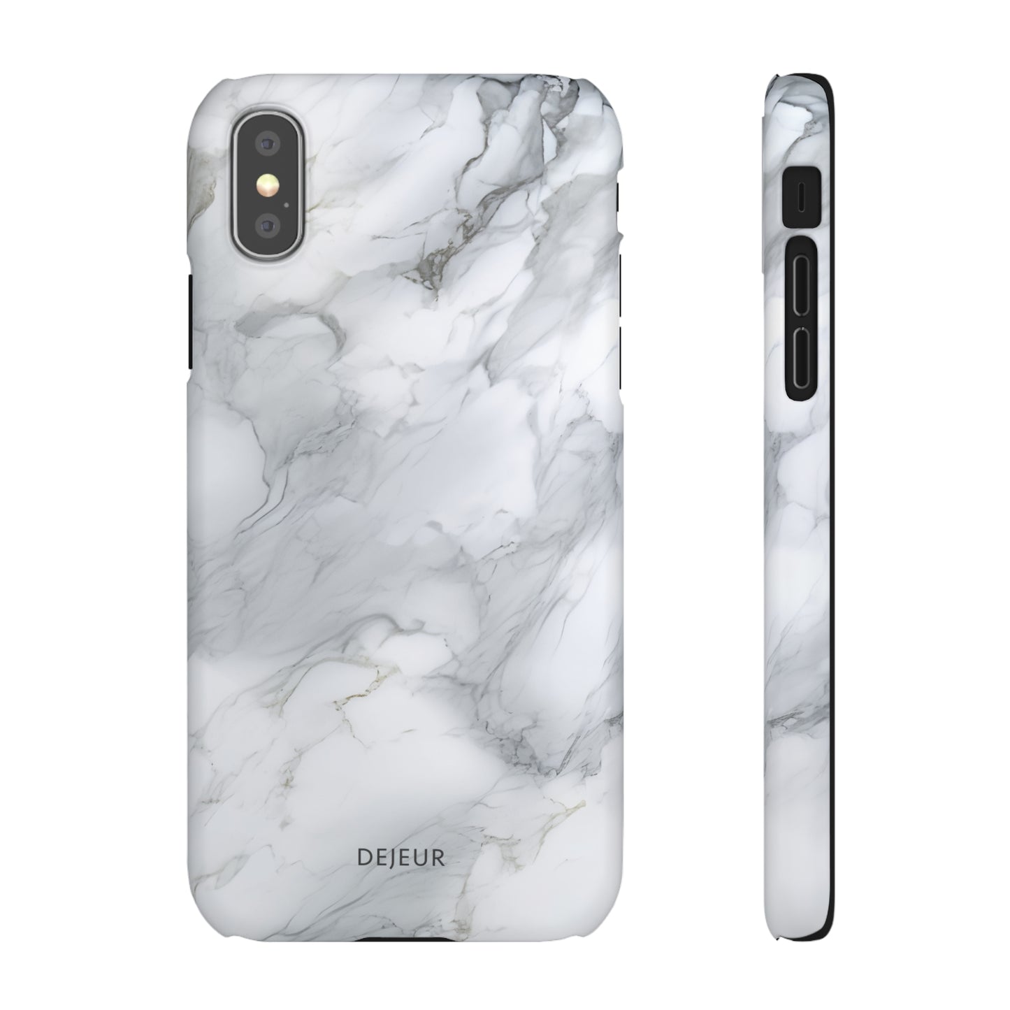 Platinum Silver Marble - iPhone Snap Case