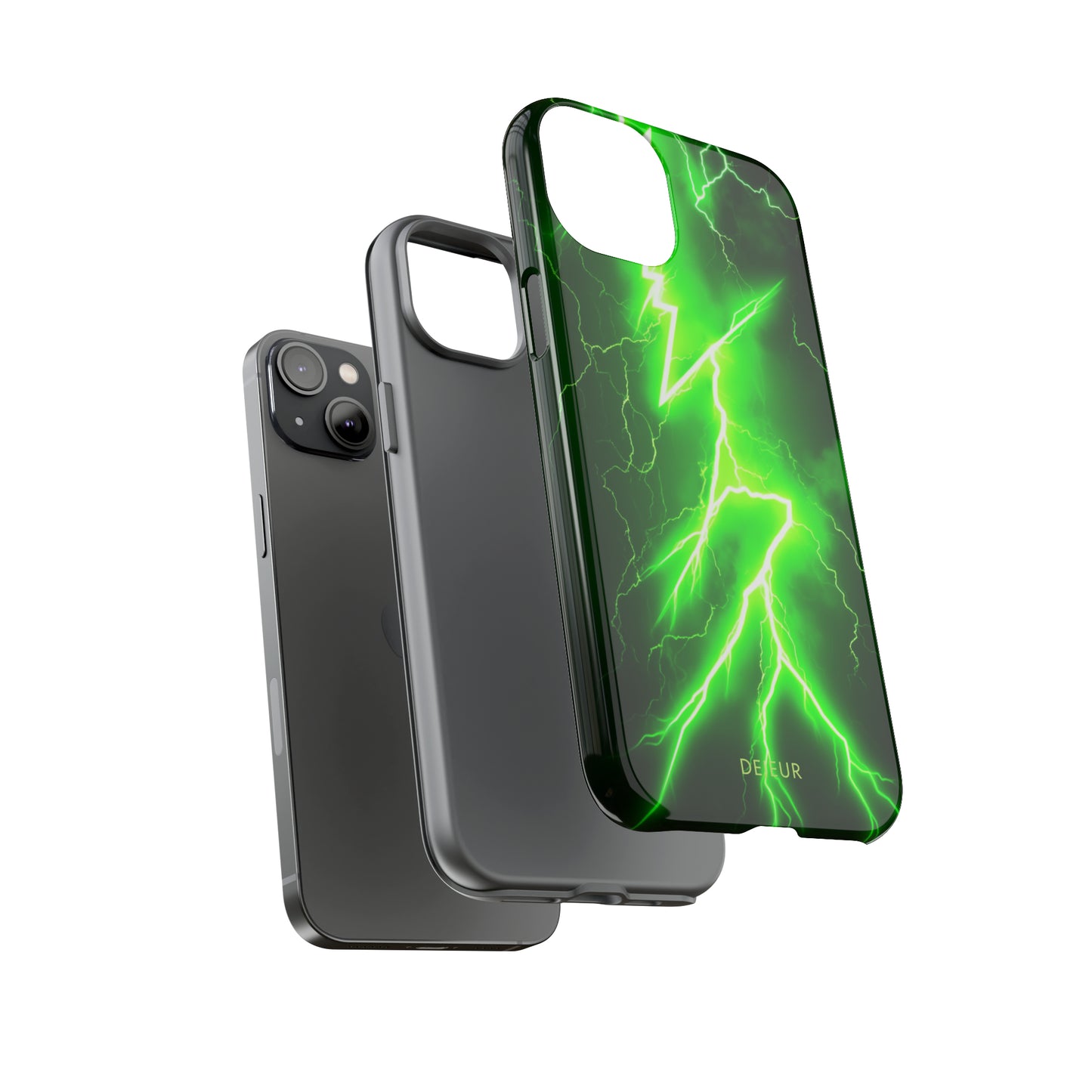 Neon Green Lightning - iPhone Tough Case