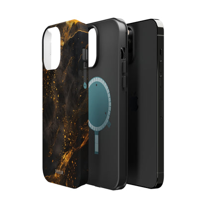 Black Gold Speckled Marble - iPhone MagSafe Tough Case