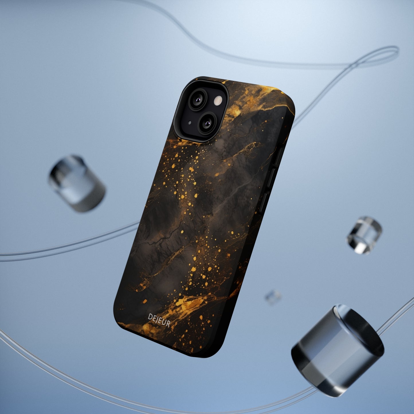 Black Gold Speckled Marble - iPhone MagSafe Tough Case