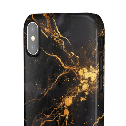 Dark Gold Amber Marble - iPhone Snap Case